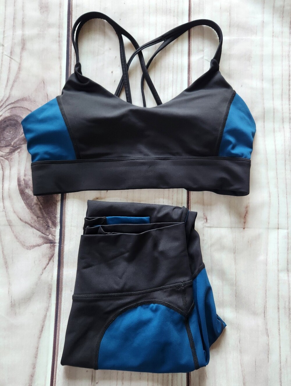 Evree X Barbella “Bella Heart” Legging & Bra Set Black Blue | Women's Size M - Picture 5 of 16